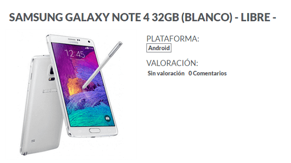 galaxy note 4 tienda game
