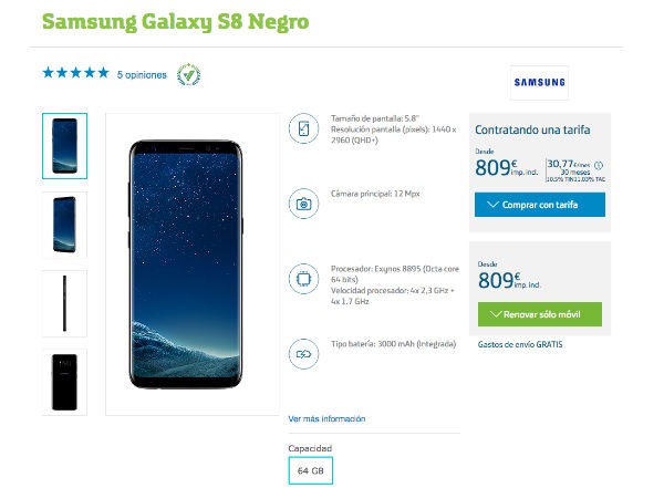 Samsung Galaxy S8 Movistar