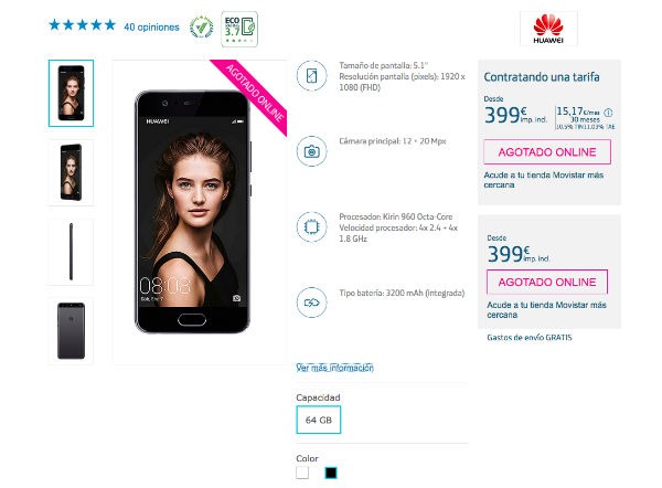 tarifas Movistar Huawei P10