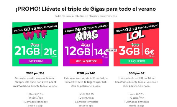 Las promociones del verano de Vodafone, Simyo y Lowi 6 Tuenti promoción verano