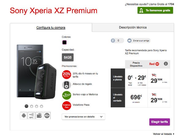 Sony Xperia XZ Premium Vodafone