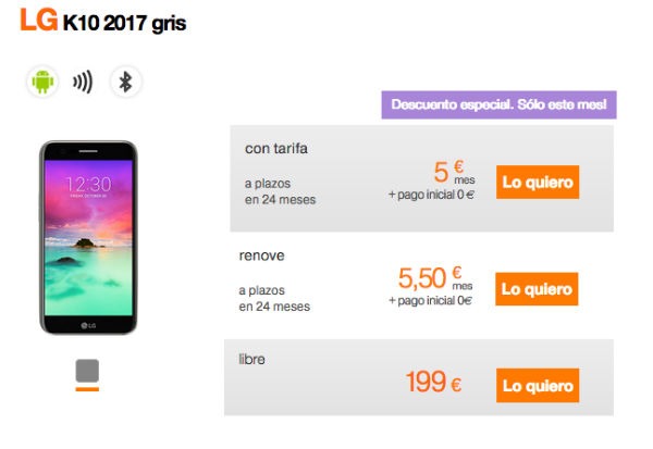 LG K10 2017 gris