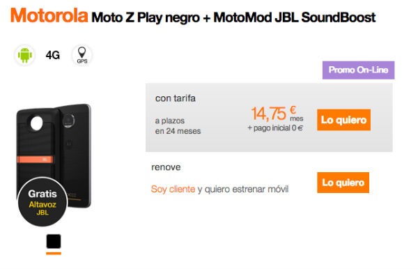 Motorola Moto Z Play + MotoMod JBL SoundBoost