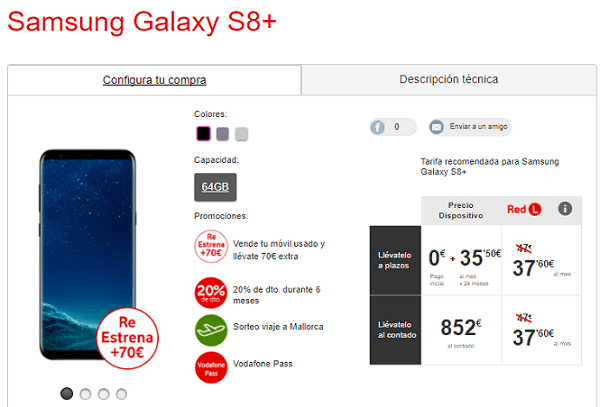 Samsung Galaxy S8+ vodafone
