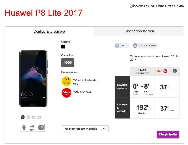 Huawei P8 Lite 2017 Vodafone