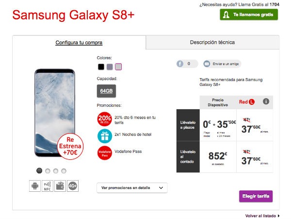 Samsung Galaxy S8 Plus Vodafone