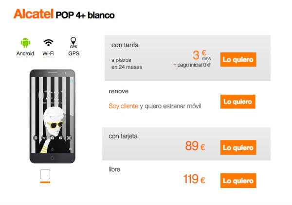 Alcatel Pop 4 Orange