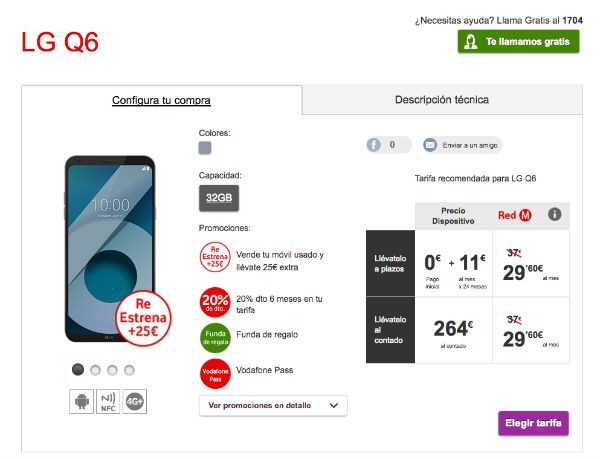 LG Q6 Vodafone
