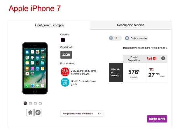 Compra un iPhone 7 con Vodafone