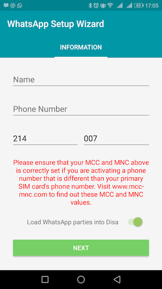 disa whatsapp registrar