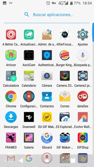 Interfaz final Android 8 menú