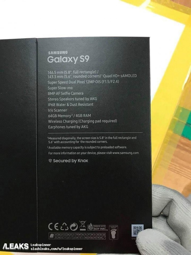 Caja Samsung Galaxy S9