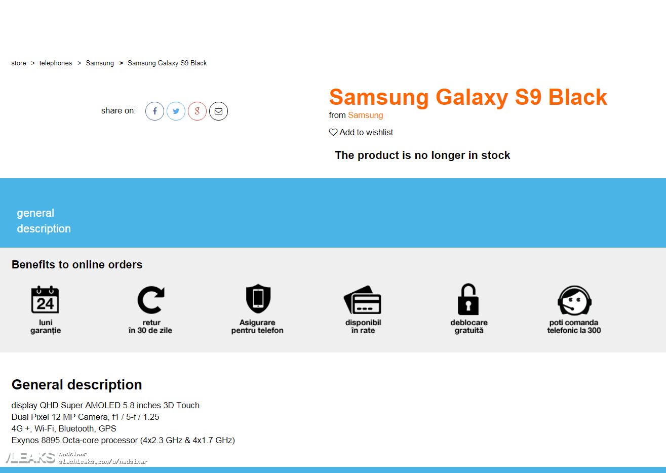 Samsung Galaxy S9 especificaciones