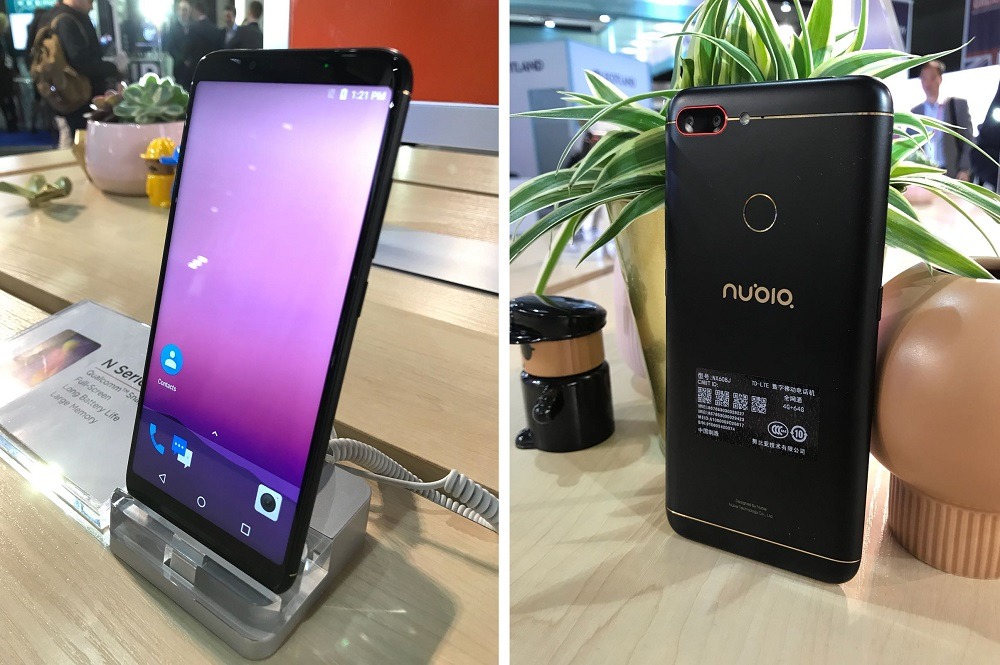 nubia n3 diseño frontal y trasero