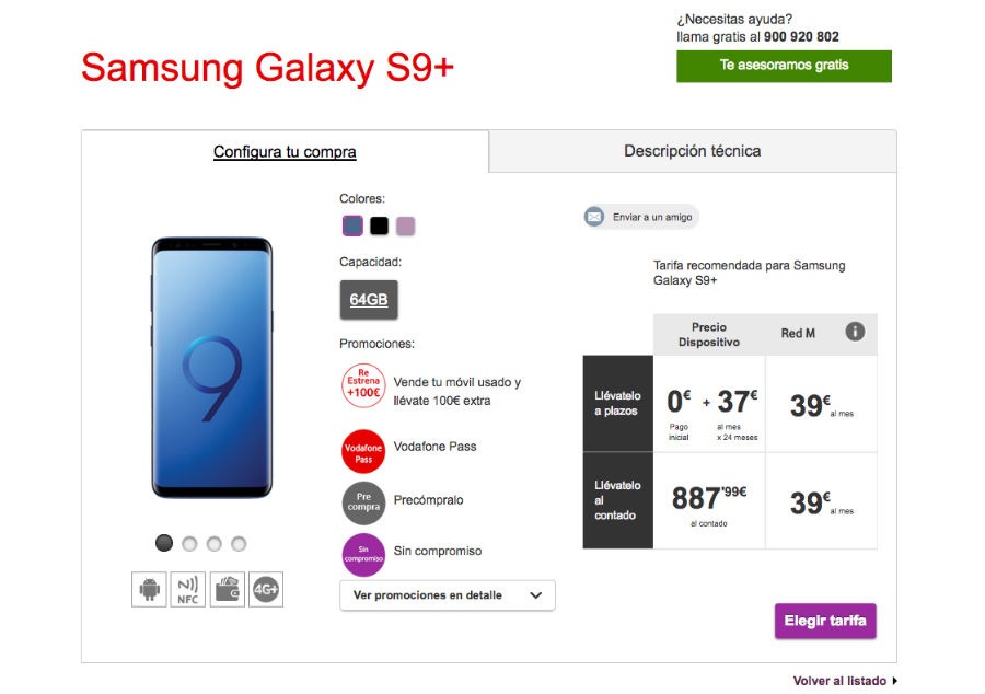 Samsung Galaxy S9+ Vodafone