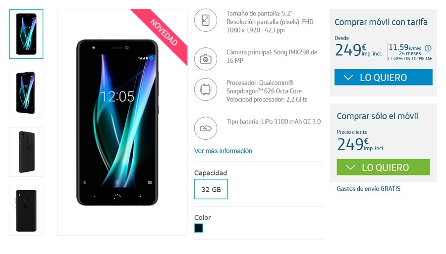 bq aquaris x movistar