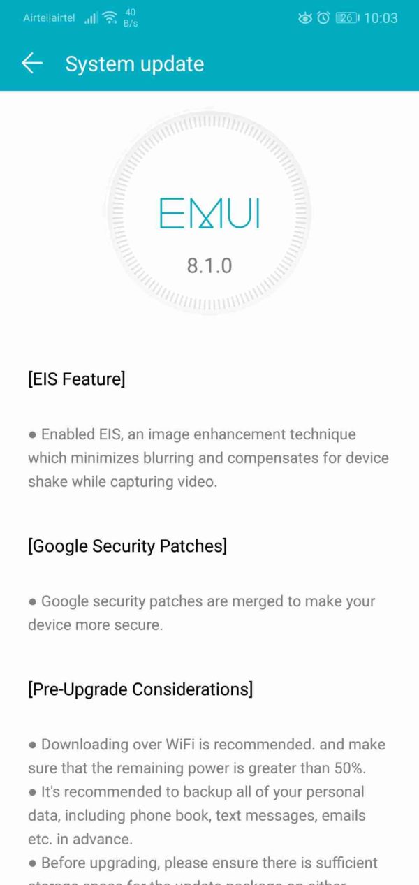 actualización del honor 10
