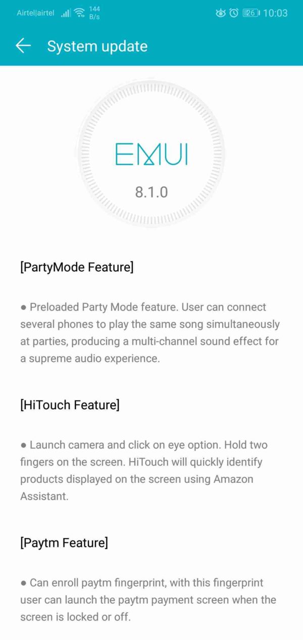 actualización del honor 10