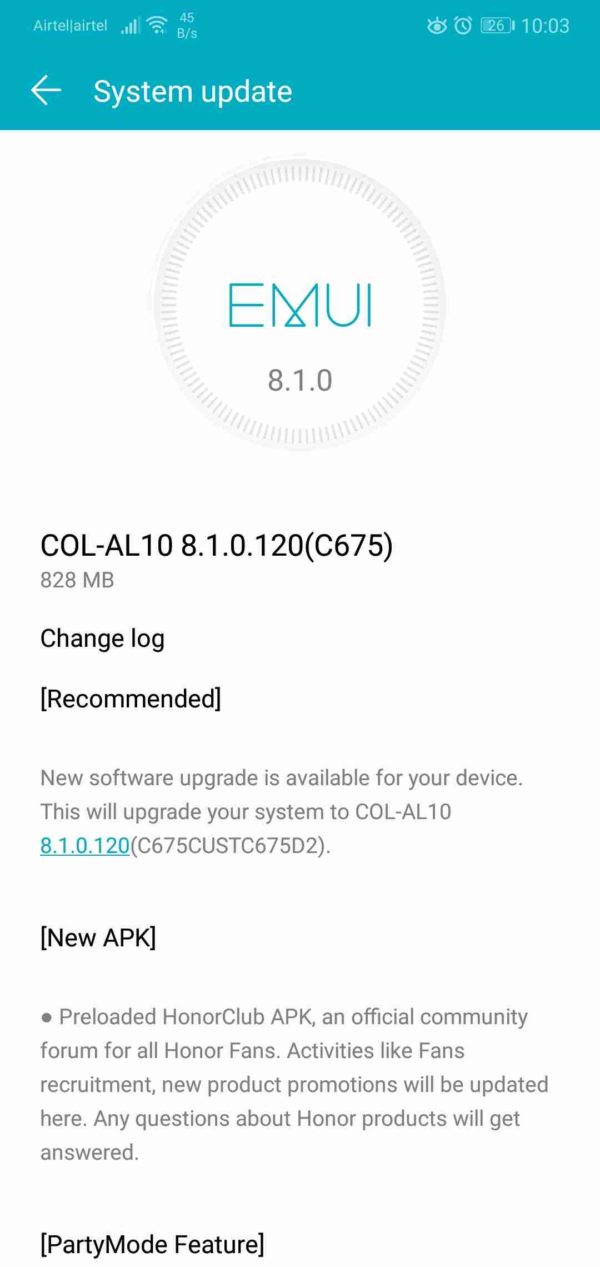 actualización del honor 10