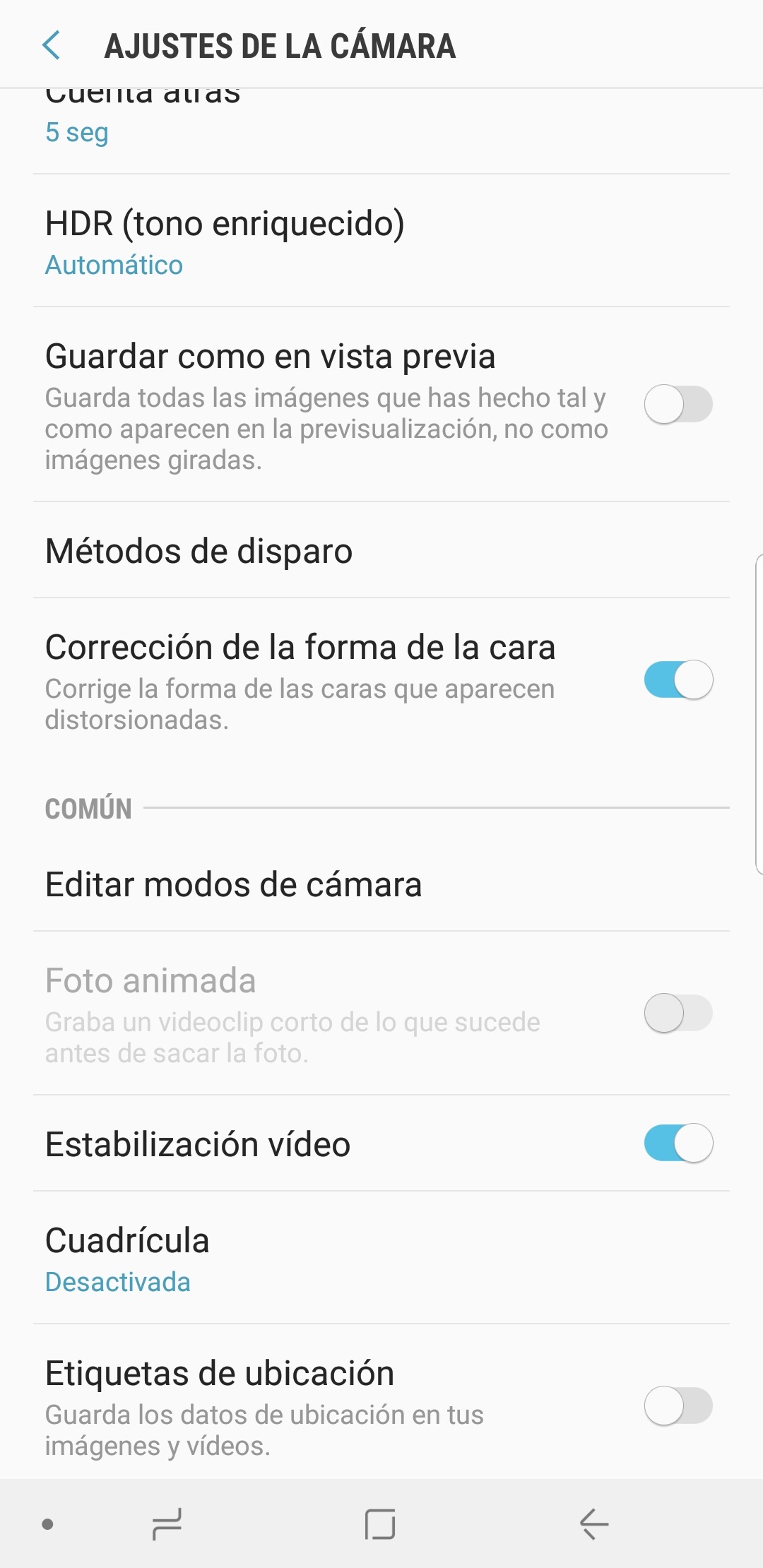 aplicacion de camara del samsung galaxy s9