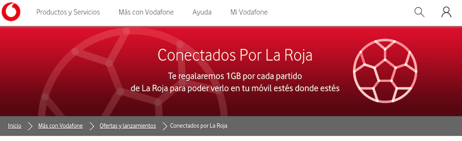 Vodafone regalará 1 GB de datos cada vez que juegue España en el Mundial