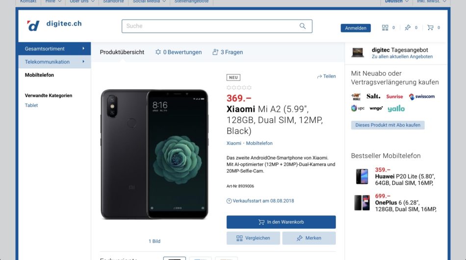precio del xiaomi mi a2