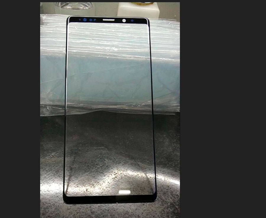posibles marcos reducidos Samsung Galaxy Note 9 carcasa delantera