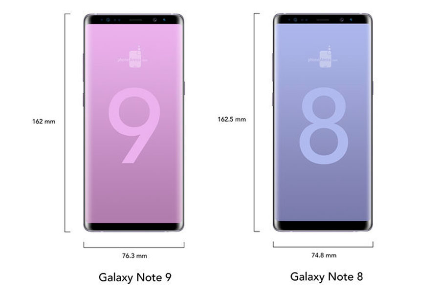 posibles marcos reducidos Samsung Galaxy Note 9 comparativa