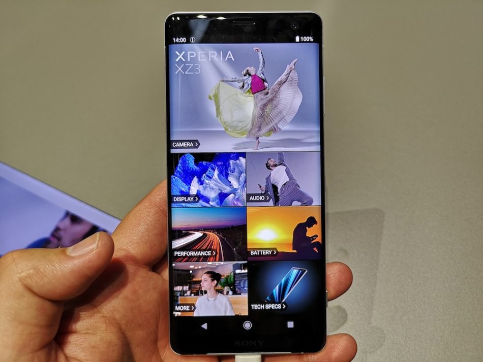 Sony Xperia XZ3 pantalla
