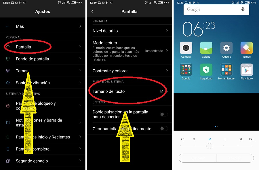 Cómo aumentar el tamaño de texto y los iconos en tu móvil Android 1
