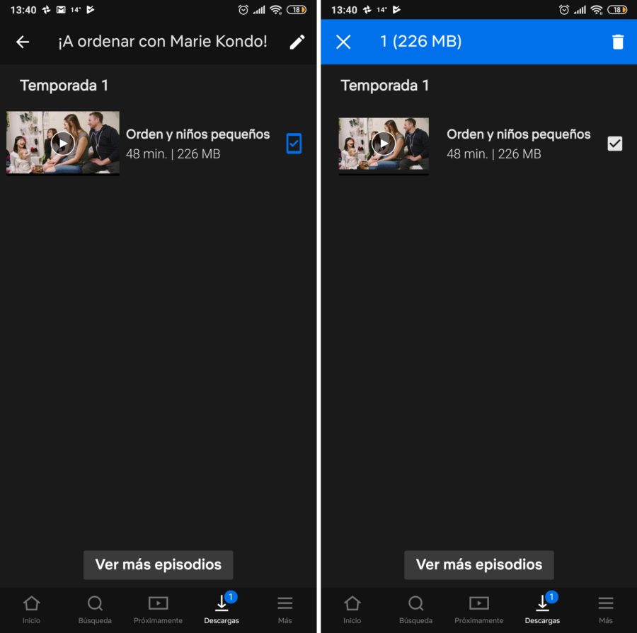 eliminar descargas netflix