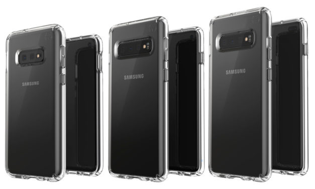 En esta imagen podemos ver las tres variantes del Samsung Galaxy S10