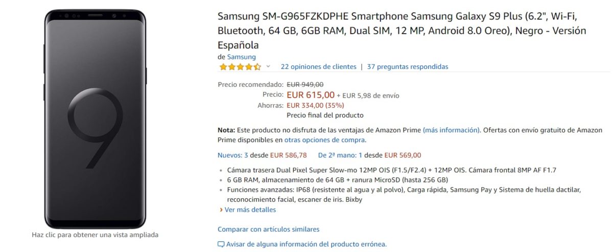 samsung galaxy s9+ amazon