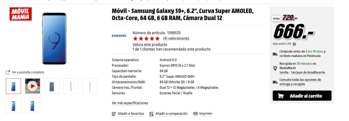 samsung galaxy s9+ mediamarkt