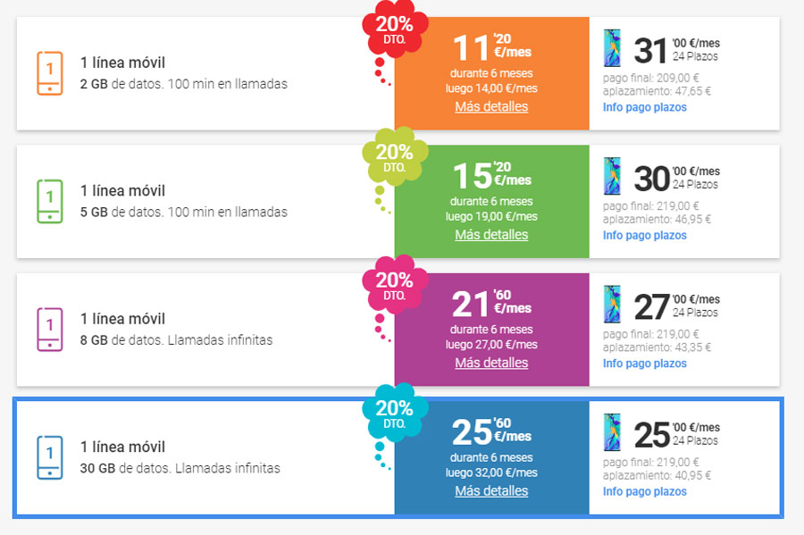 precios operadoras Huawei P30 y P30 Pro Yoigo P30 Pro