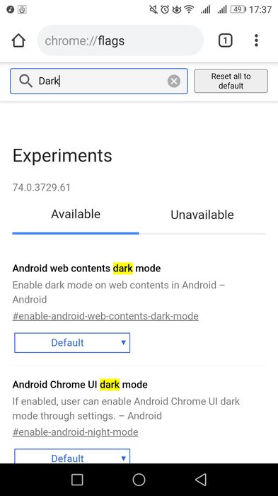 google chrome android modo oscuro