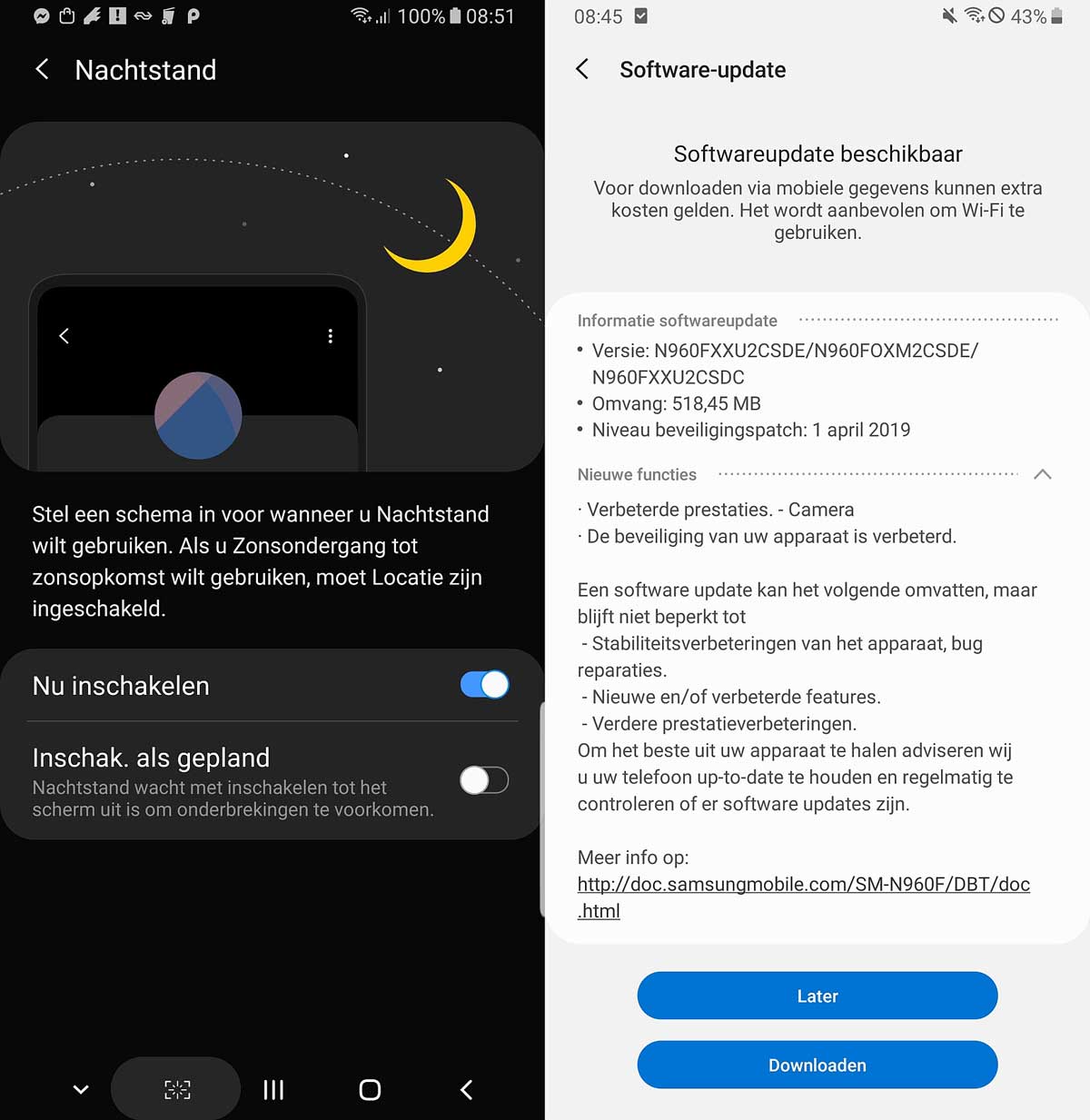 actualización abril 2019 Samsung Galaxy Note 9 sistema