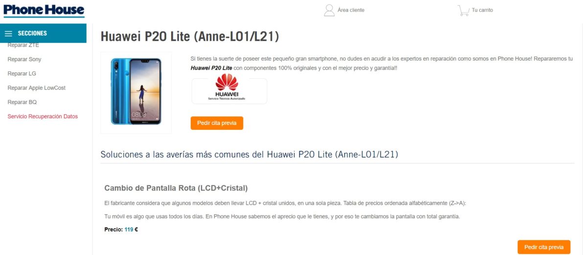 huawei p20 lite phone house