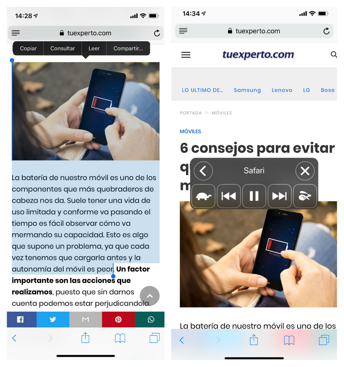 iphone lectura