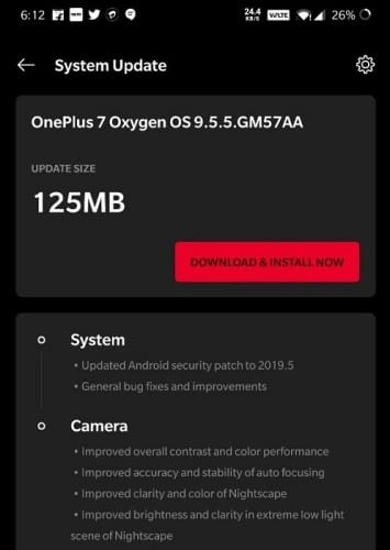 Actualización OnePlus 7