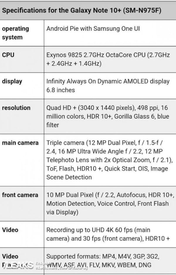 galaxy note 10 caracteristicas 2