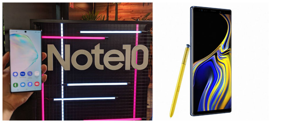 Comparativa Samsung Galaxy Note 10 vs Samsung Galaxy Note 9
