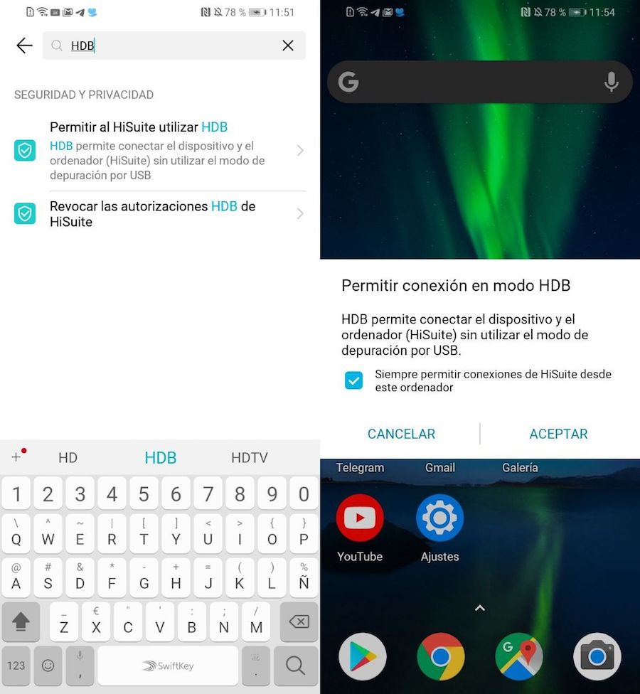 Cómo volver a una versión anterior de EMUI y Android en Huawei 1