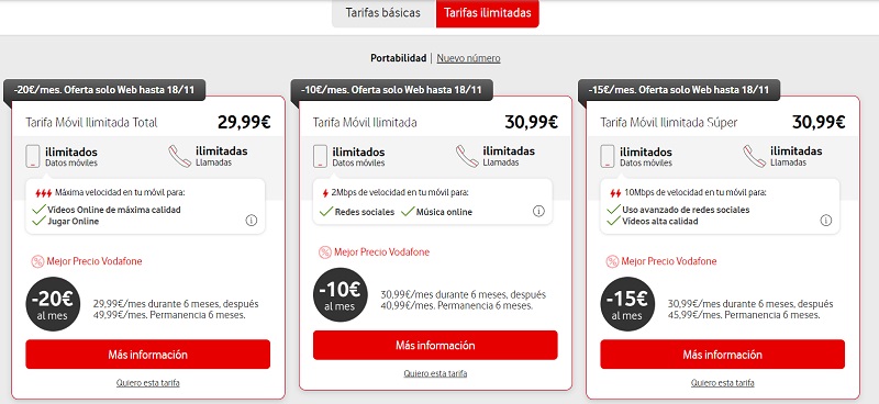 tarifas ilimitadas 5g