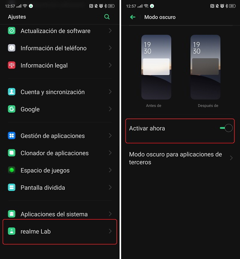 modo oscuro