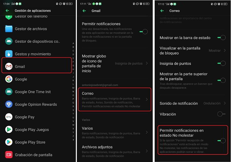 notificaciones no molestar