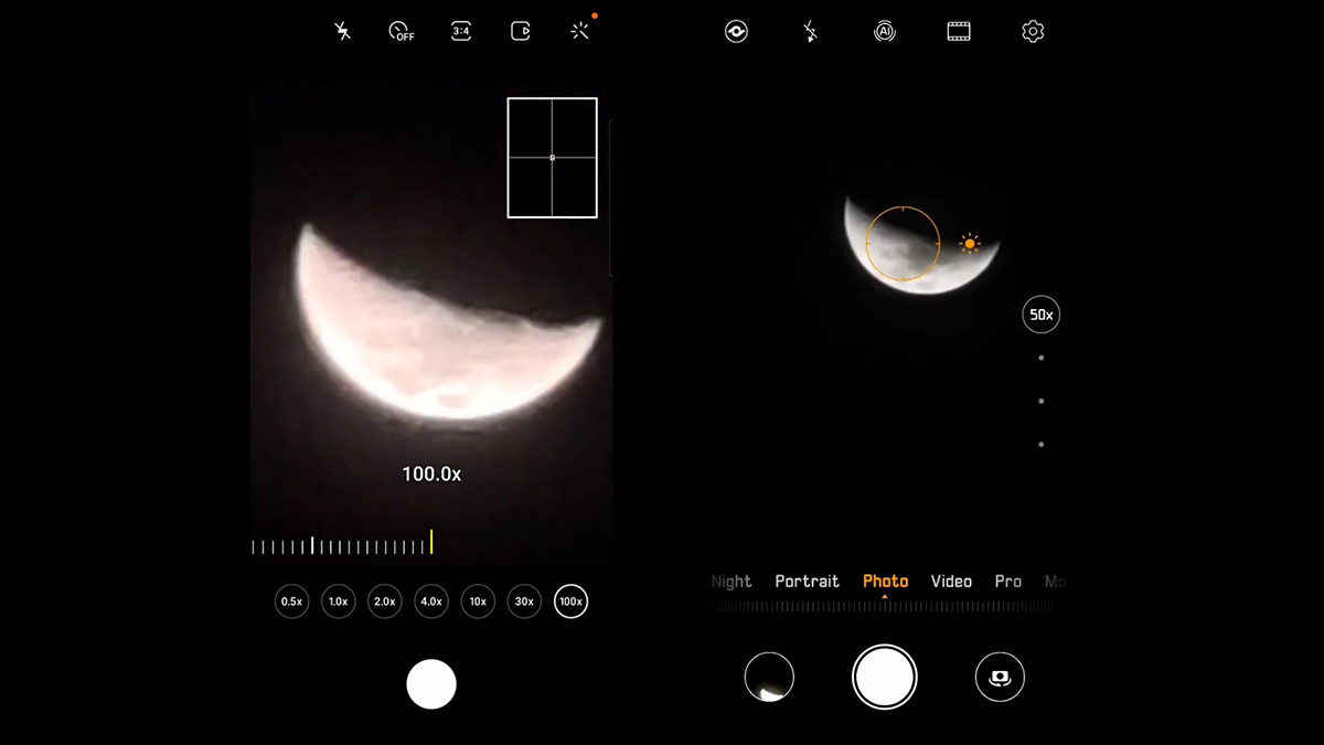 Así se ve la Luna con el zoom 100x del Samsung Galaxy S20 Ultra 1