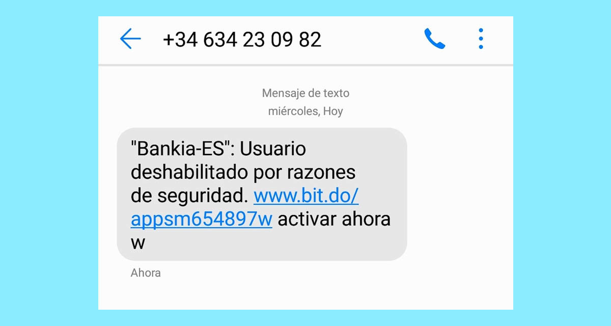 Ten mucho cuidado con el SMS falso del número 603824275