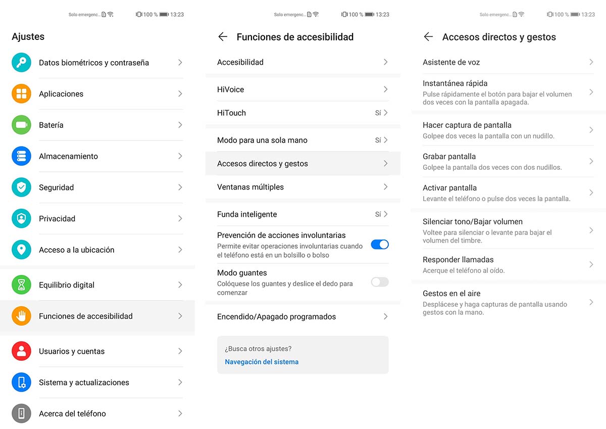 activar control por gestos