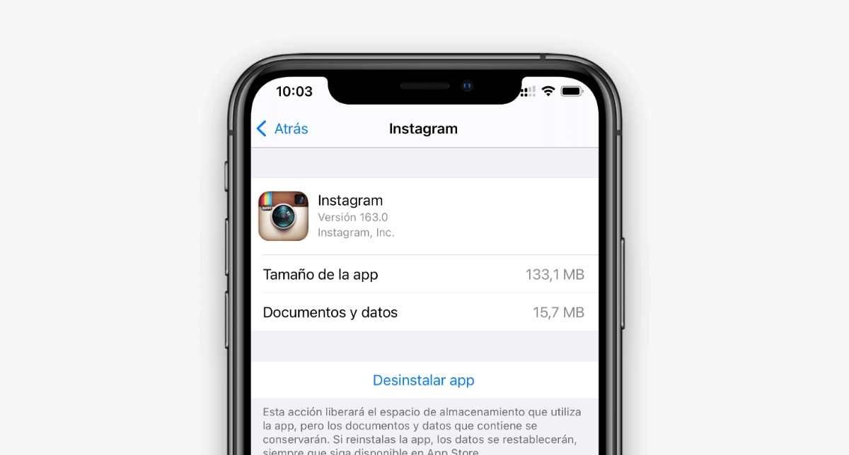 Instagram ocupa mucho espacio en mi iPhone: aquí la solución